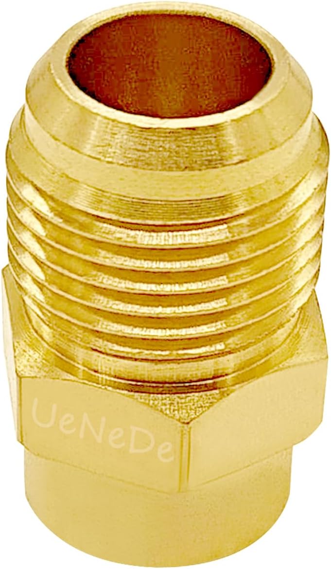 Uenede 2PCS Brass Coupler 3/8" Flare Female to 5/8" Flare Male Tube Gas Adapter Nipples Pipe Fittings Hose Connectors - Image 5
